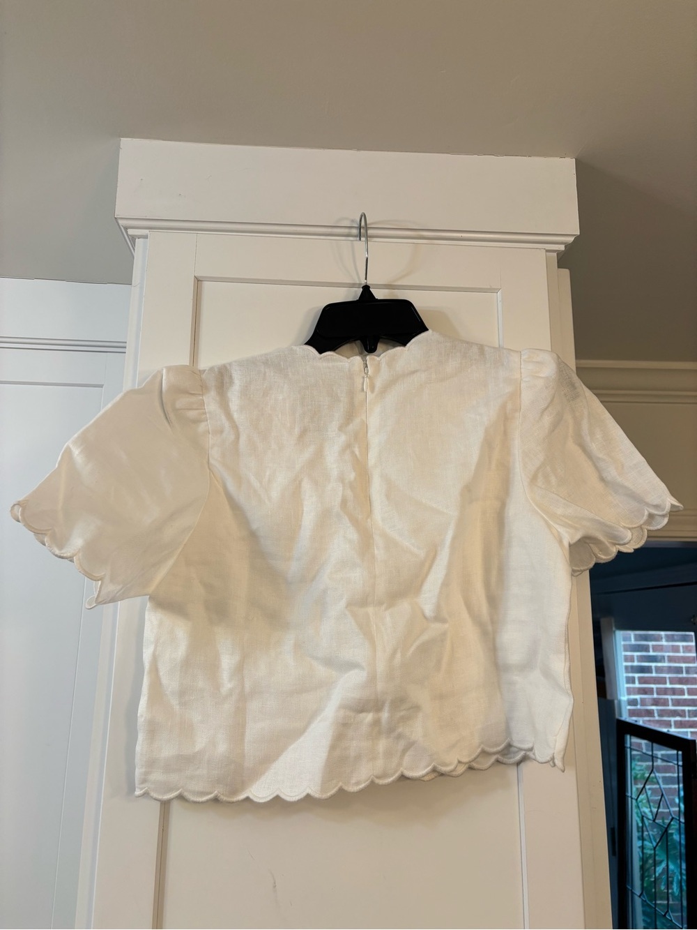 new Farm Rio Off-White Roses Scallop Artisanal Top - Picture 8 of 10